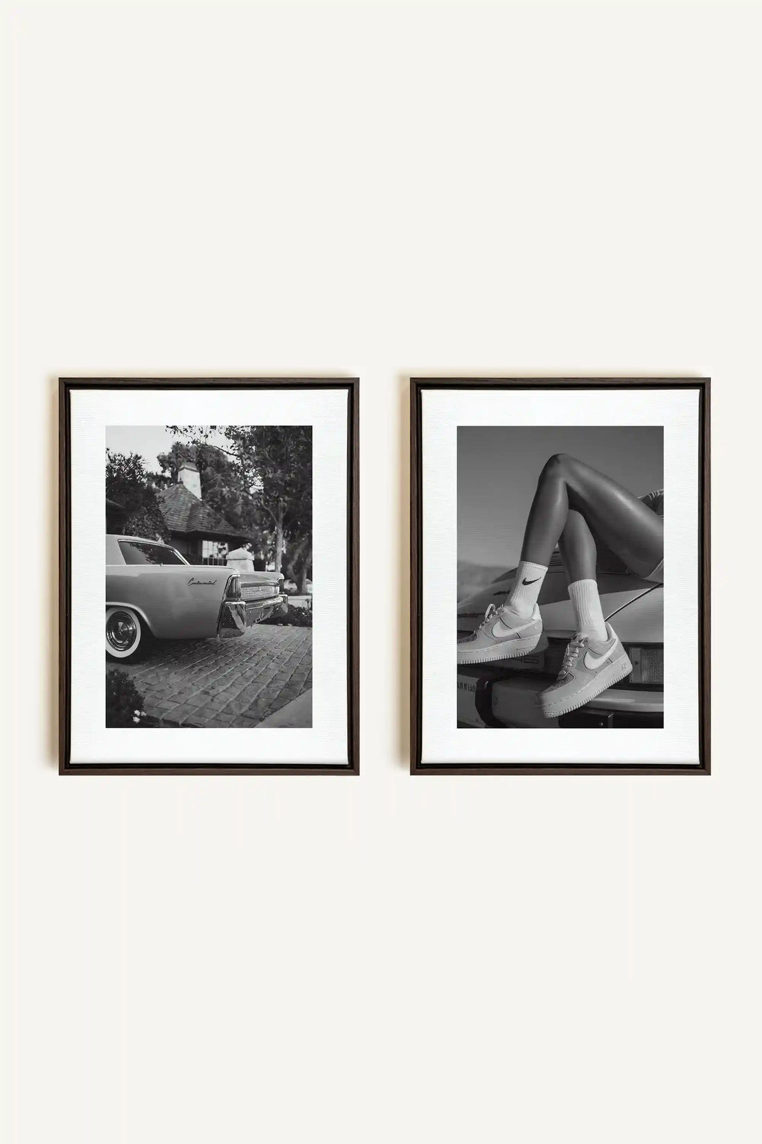 ELEGANCE BLISSFUL DUO, 2 Works on stretched canvas, framed in Walnut Brown