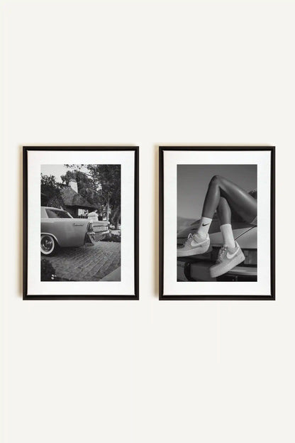 ELEGANCE BLISSFUL DUO, 2 Works on stretched canvas, black framed