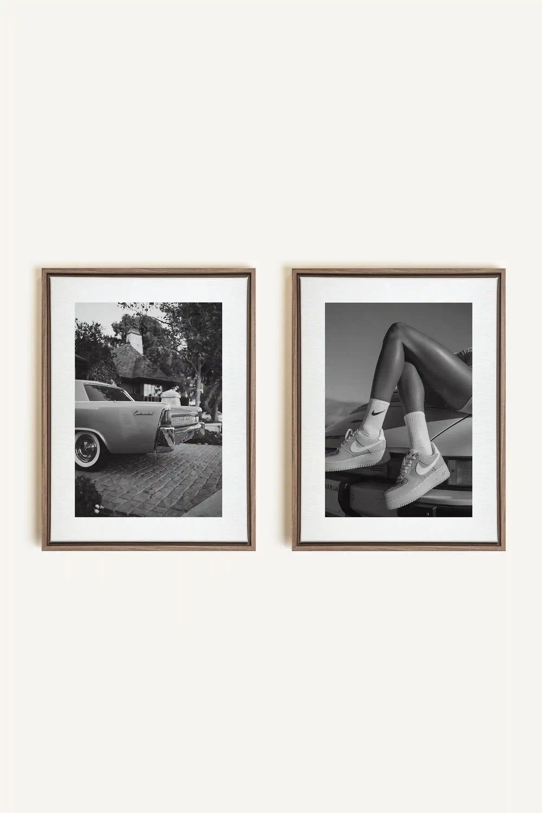 ELEGANCE BLISSFUL DUO, 2 Works on stretched canvas, framed Oak Brown