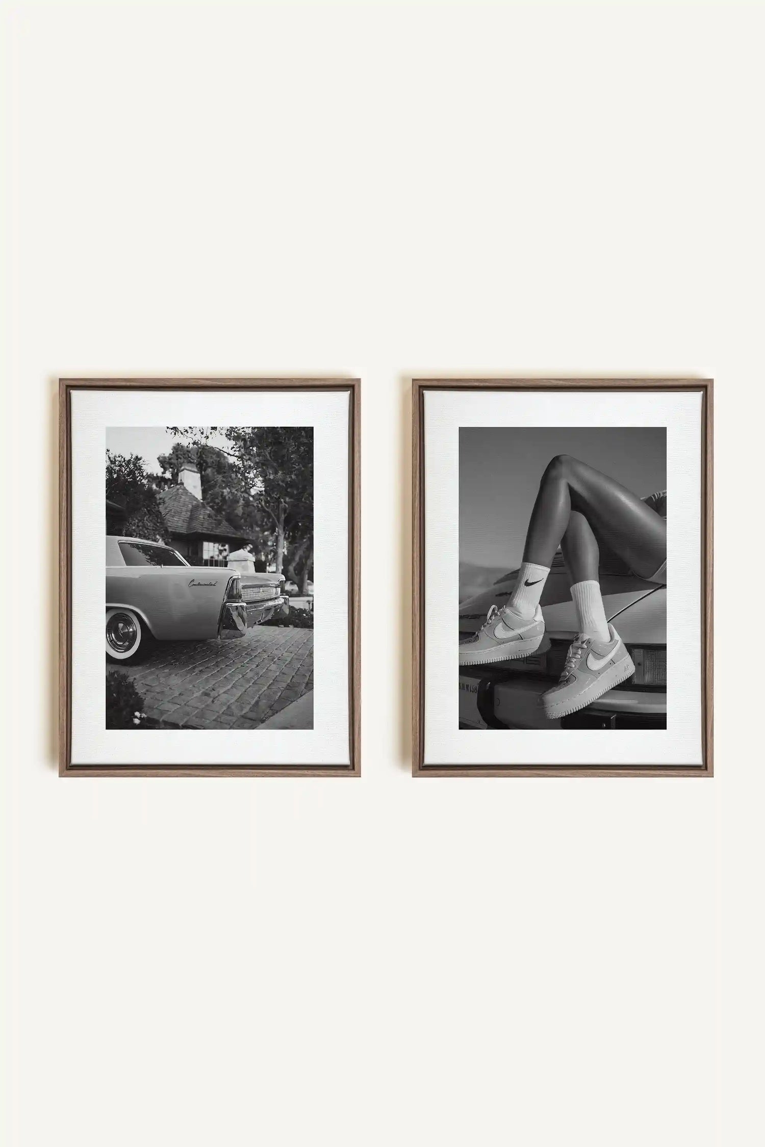 ELEGANCE BLISSFUL DUO, 2 Works on stretched canvas, framed Oak Brown