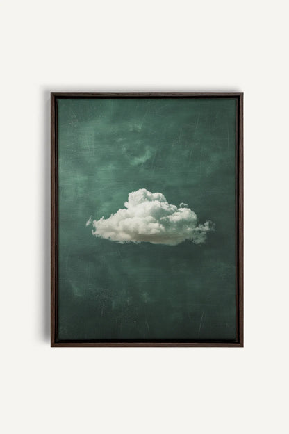 OLEKA CANVAS - EMERALD DREAM, Oeuvre sur toile étirée, encadré Brun Noyer