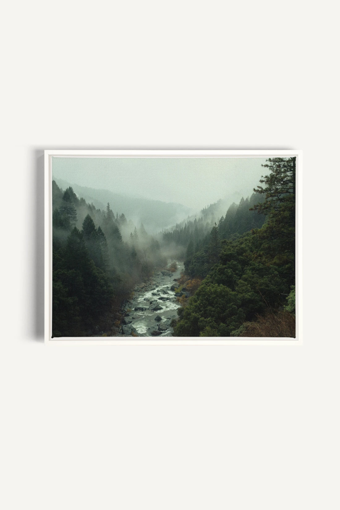 EMERALD VALLEY, Work on stretched canvas, framed White