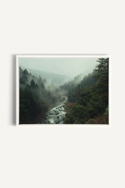EMERALD VALLEY, Oeuvre sur toile étirée, encadré Blanc