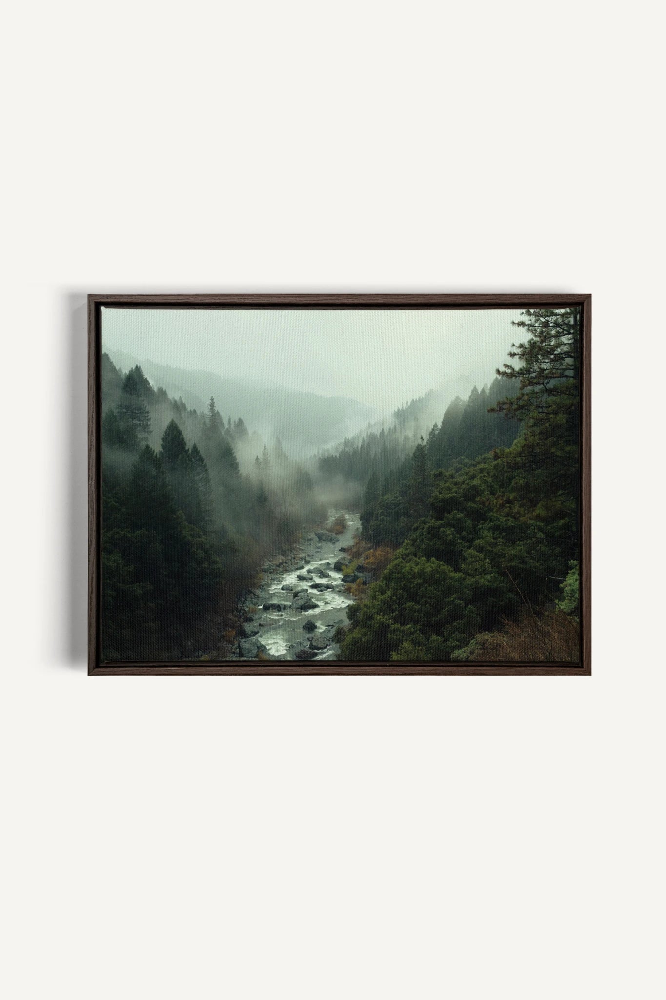 EMERALD VALLEY, Oeuvre sur toile étirée, encadré Brun Noyer