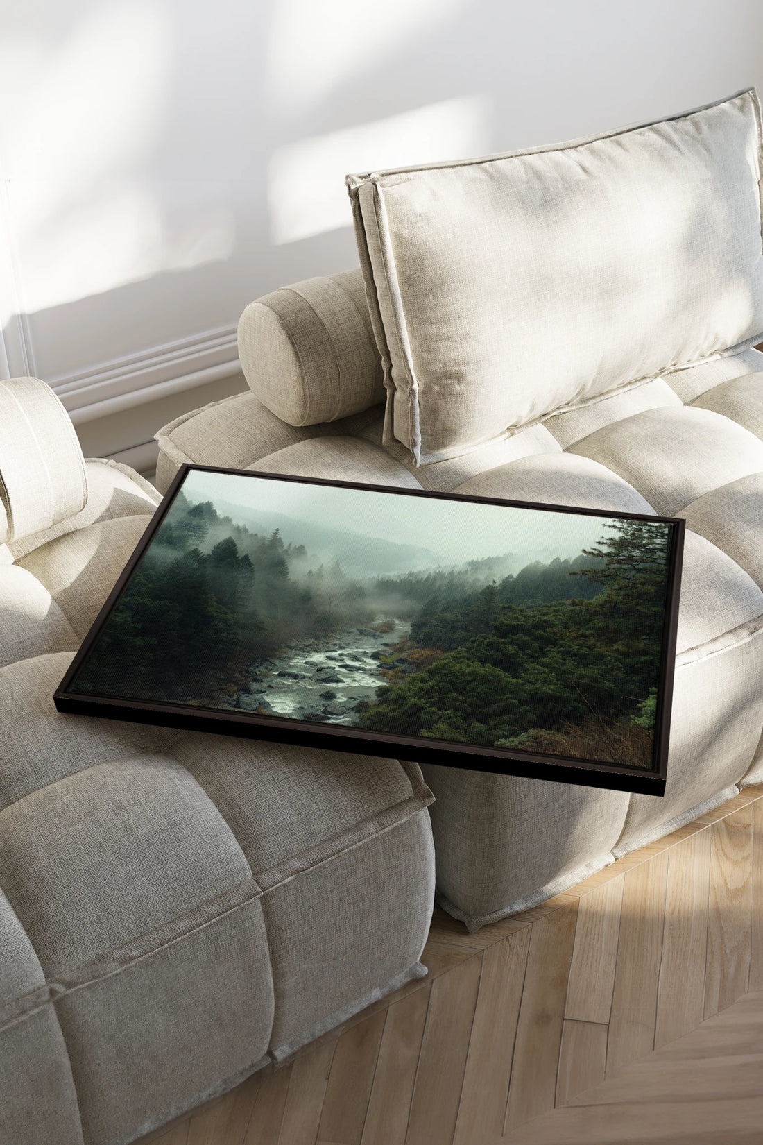 EMERALD VALLEY, Oeuvre sur toile étirée, encadré Noir