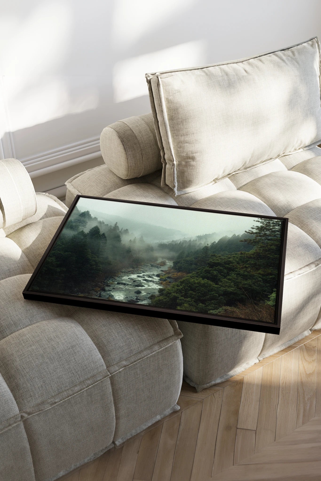 EMERALD VALLEY, Oeuvre sur toile étirée, encadré Noir