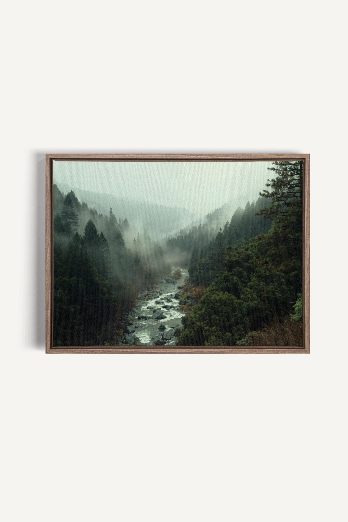 EMERALD VALLEY, Oeuvre sur toile étirée, encadré Brun Chêne