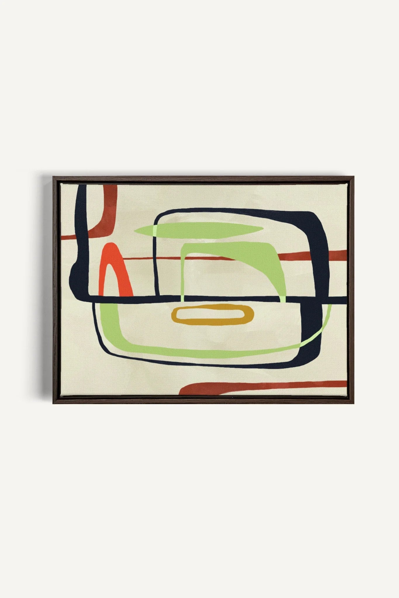 OLEKA CANVAS - ÉMOTION, Oeuvre sur toile étirée, encadré Brun Noyer