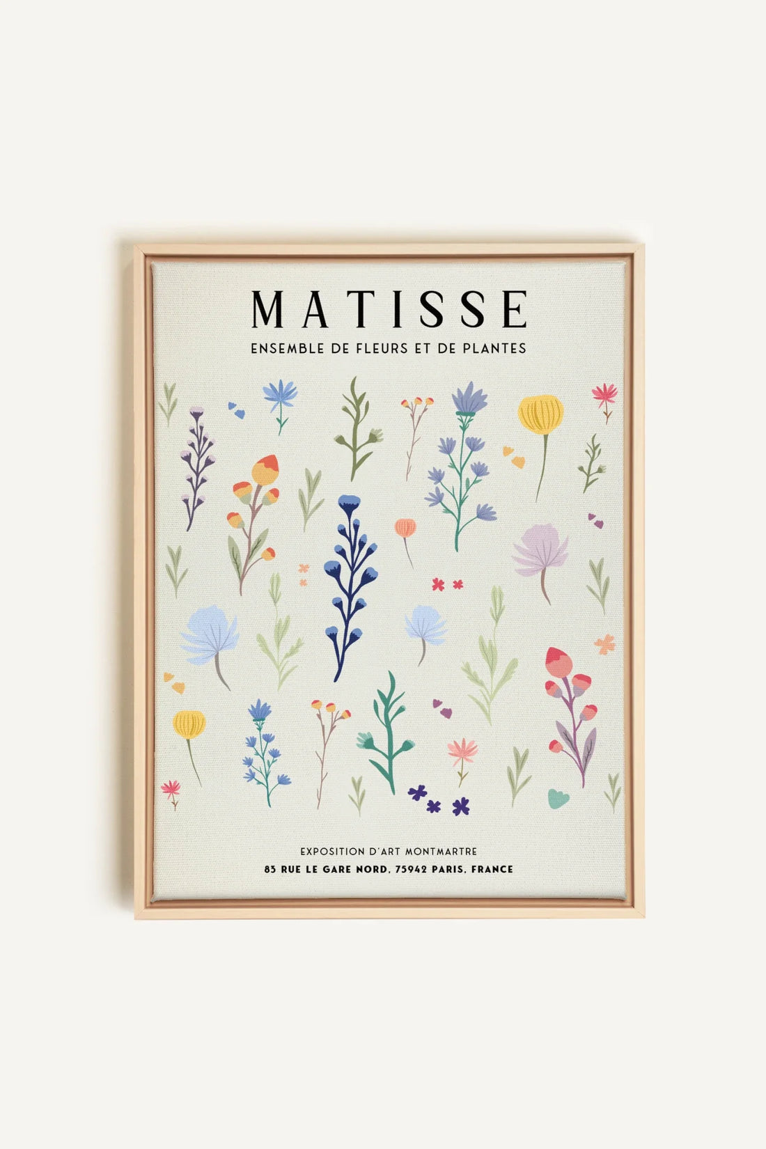 OLEKA CANVAS - ENSEMBLE DE FLEURS, Oeuvre sur toile étirée, encadré Naturel Clair