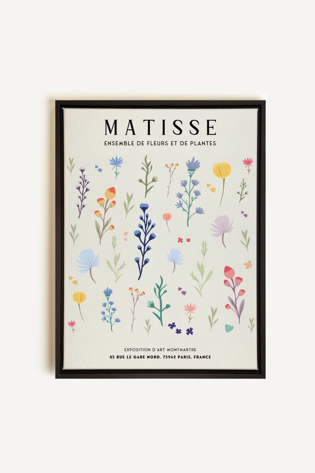 OLEKA CANVAS - ENSEMBLE DE FLEURS, Oeuvre sur toile étirée, encadré Noir