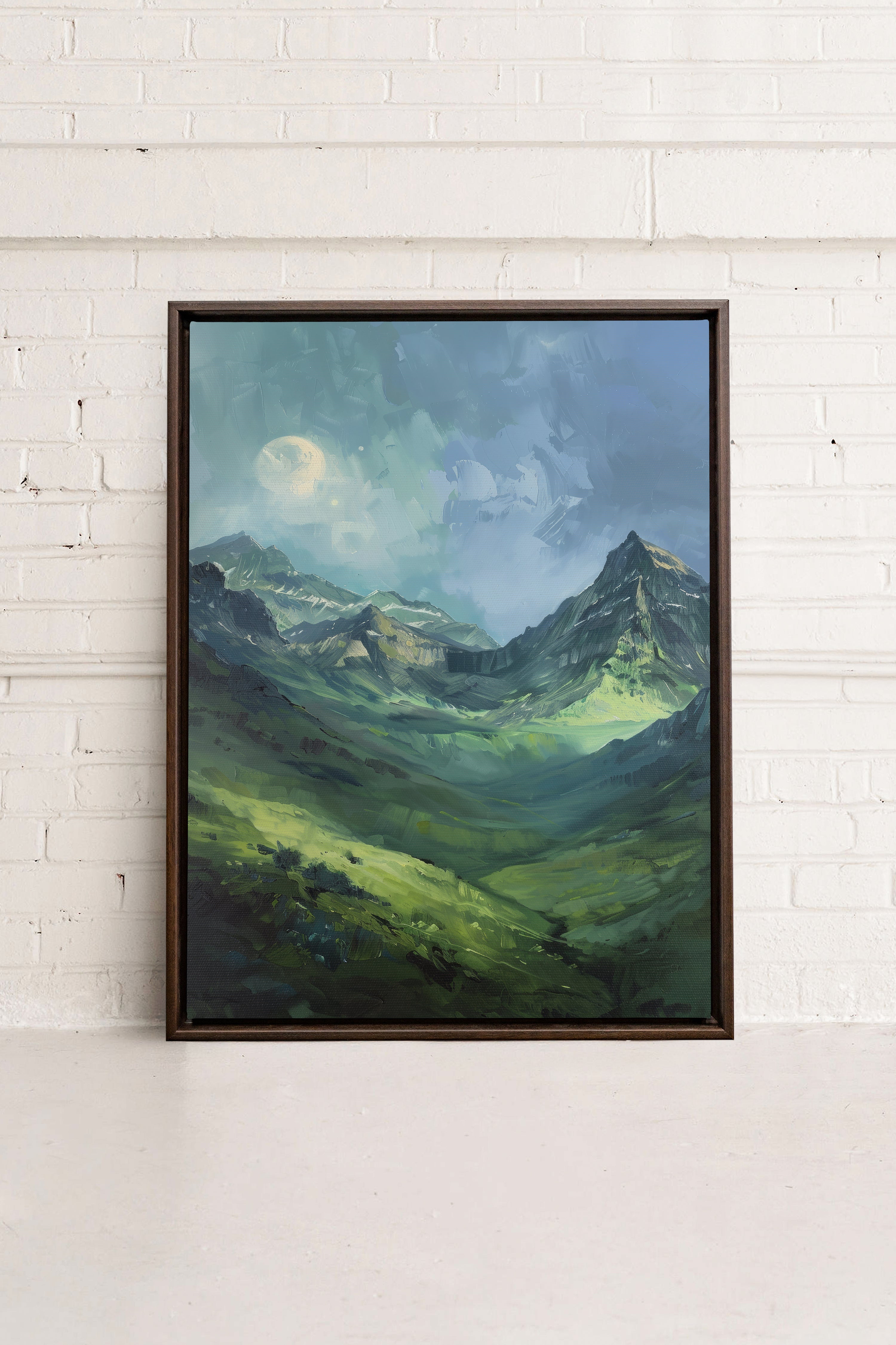 OLEKA CANVAS - VALLÉE DE VÉNUS, Oeuvre sur toile étirée, encadré Brun Noyer