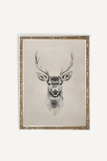 ESQUISSE SAUVAGE, Artwork on rigid canvas, framed Vintage Silver