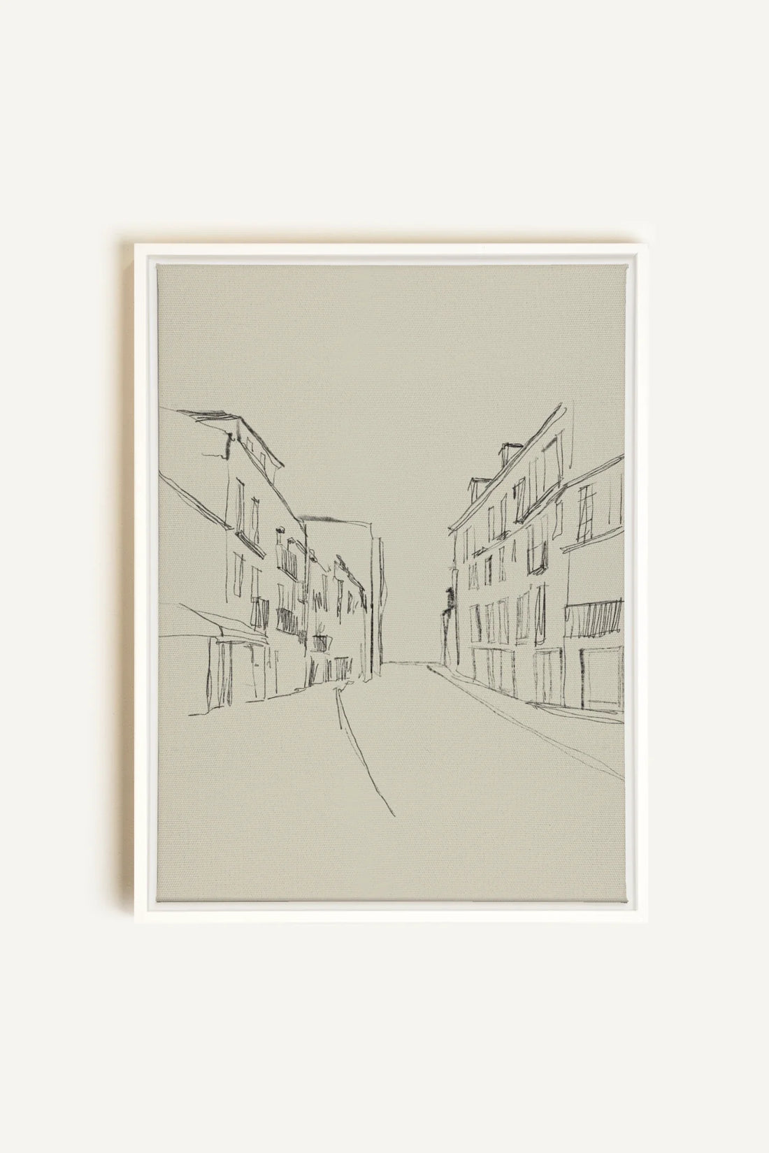 OLEKA CANVAS - ESQUISSE URBAINE, Oeuvre sur toile étirée, encadré Blanc