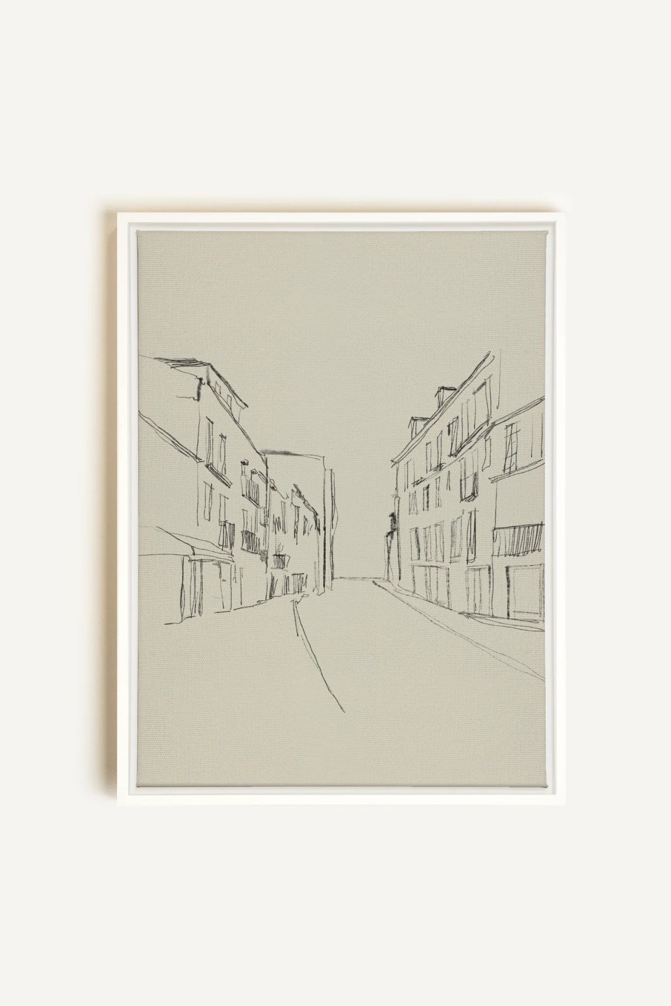 OLEKA CANVAS - ESQUISSE URBAINE, Oeuvre sur toile étirée, encadré Blanc