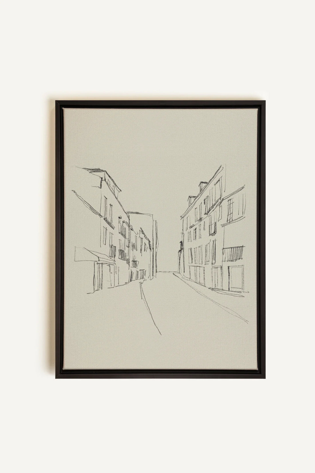 OLEKA CANVAS - ESQUISSE URBAINE, Oeuvre sur toile étirée, encadré Noir