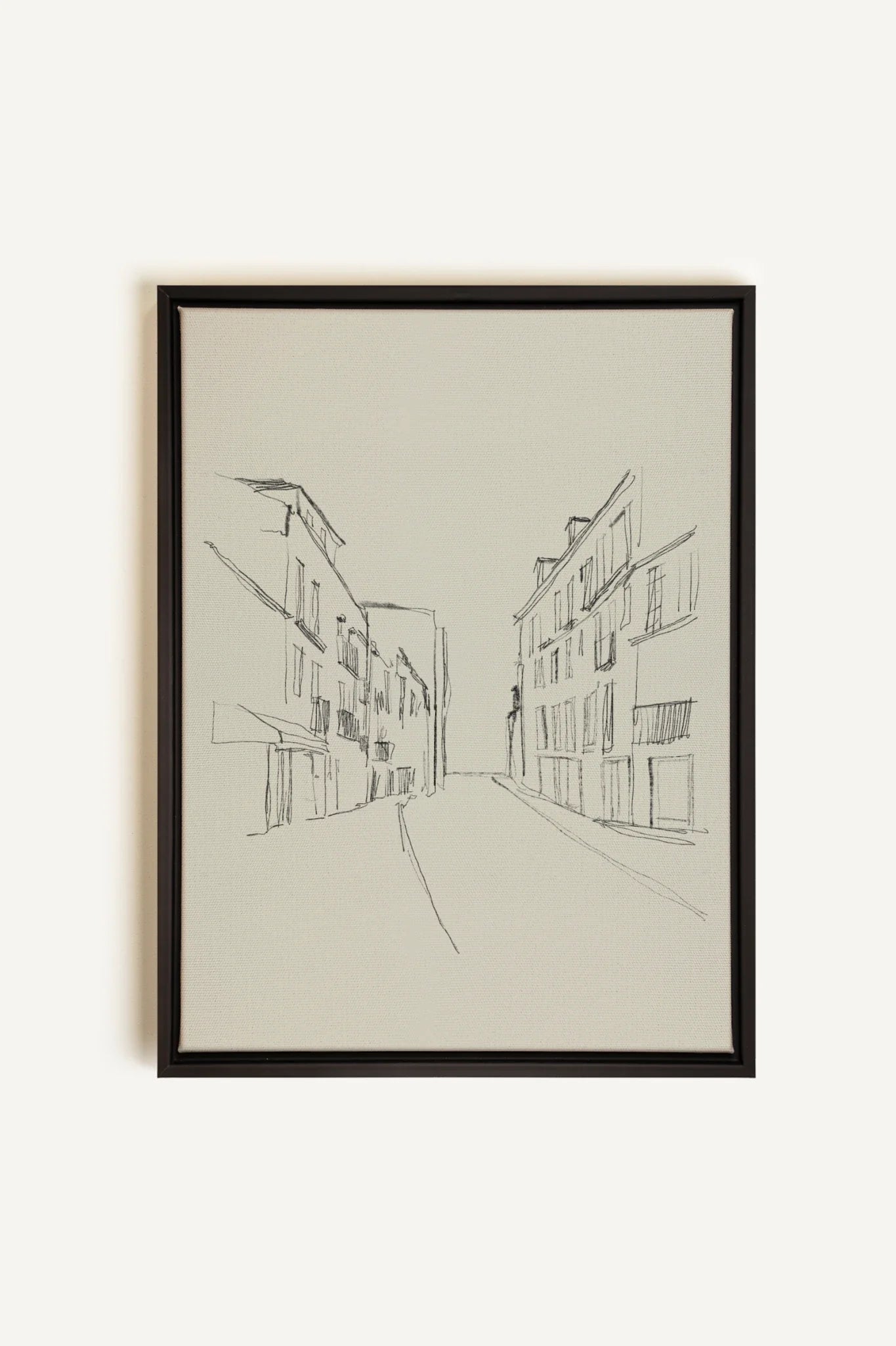 OLEKA CANVAS - ESQUISSE URBAINE, Oeuvre sur toile étirée, encadré Noir