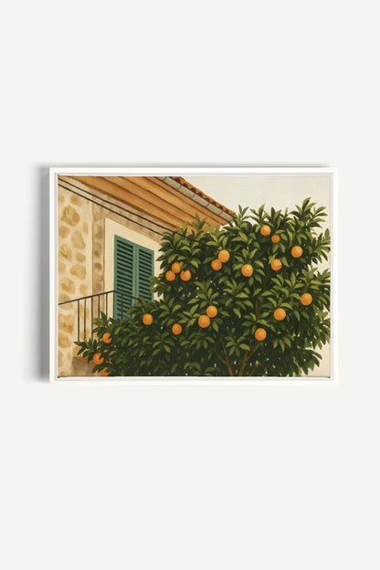 OLEKA CANVAS - ÉTÉ EN PROVENCE, Oeuvre sur toile étirée, encadré Blanc