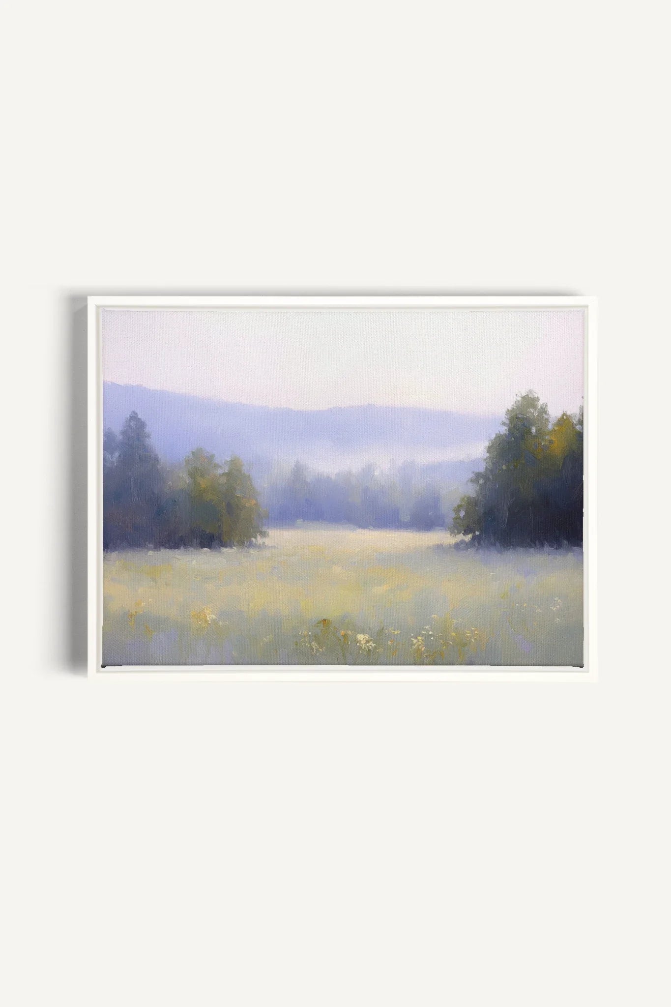 OLEKA CANVAS - ÉVEIL CHAMPÊTRE, Oeuvre sur toile étirée, encadré Blanc