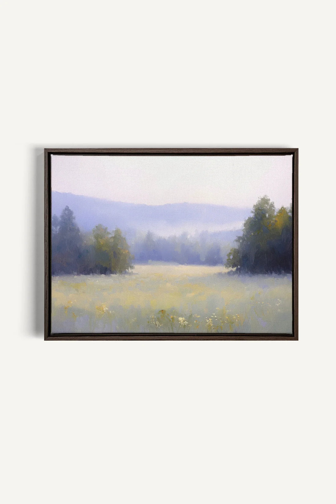 OLEKA CANVAS - ÉVEIL CHAMPÊTRE, Oeuvre sur toile étirée, encadré Brun Noyer