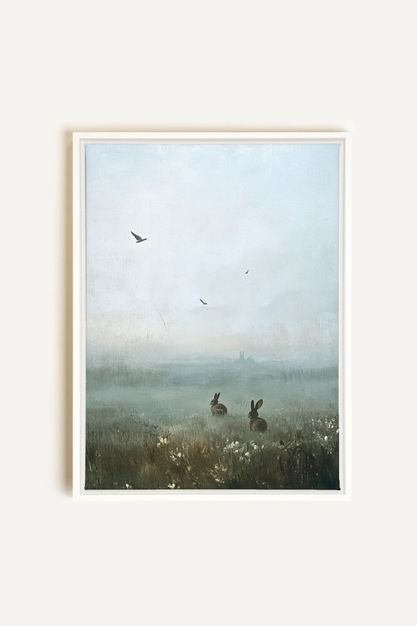 OLEKA CANVAS - ÉVEIL ENCHANTÉ, Oeuvre sur toile étirée, encadré Blanc