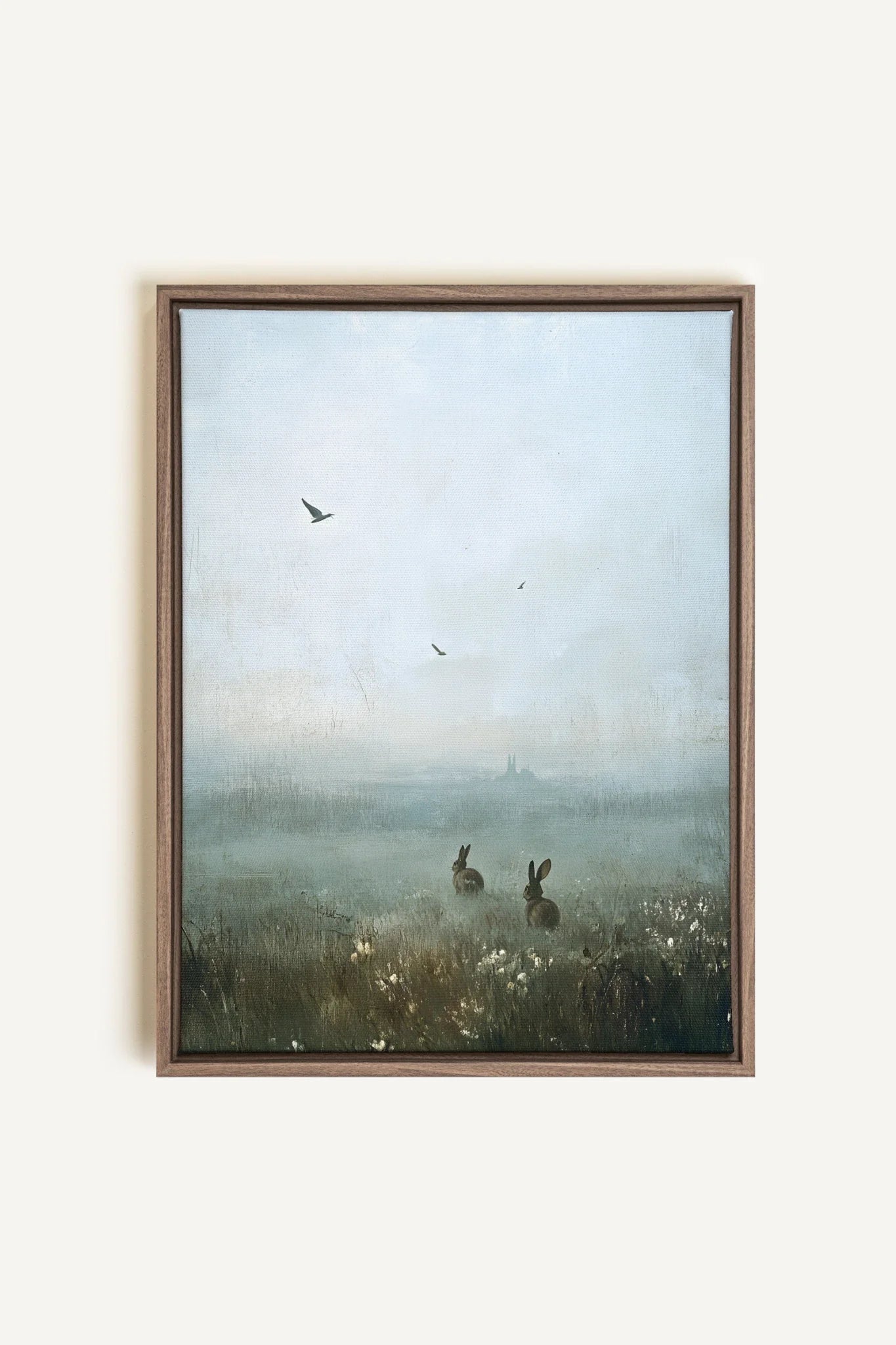 OLEKA CANVAS - ÉVEIL ENCHANTÉ, Oeuvre sur toile étirée, encadré Brun Chêne