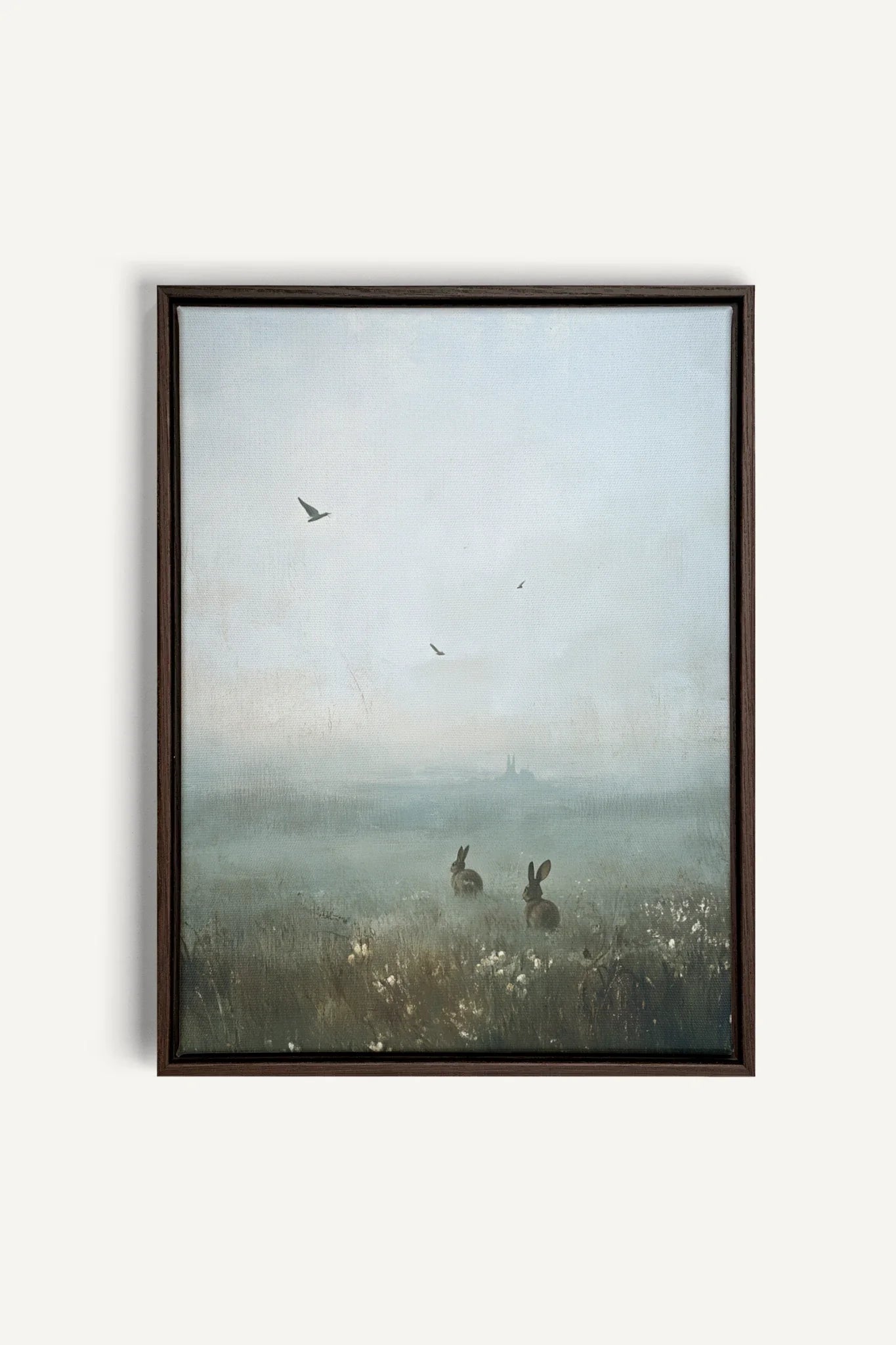 OLEKA CANVAS - ÉVEIL ENCHANTÉ, Oeuvre sur toile étirée, encadré Brun Noyer