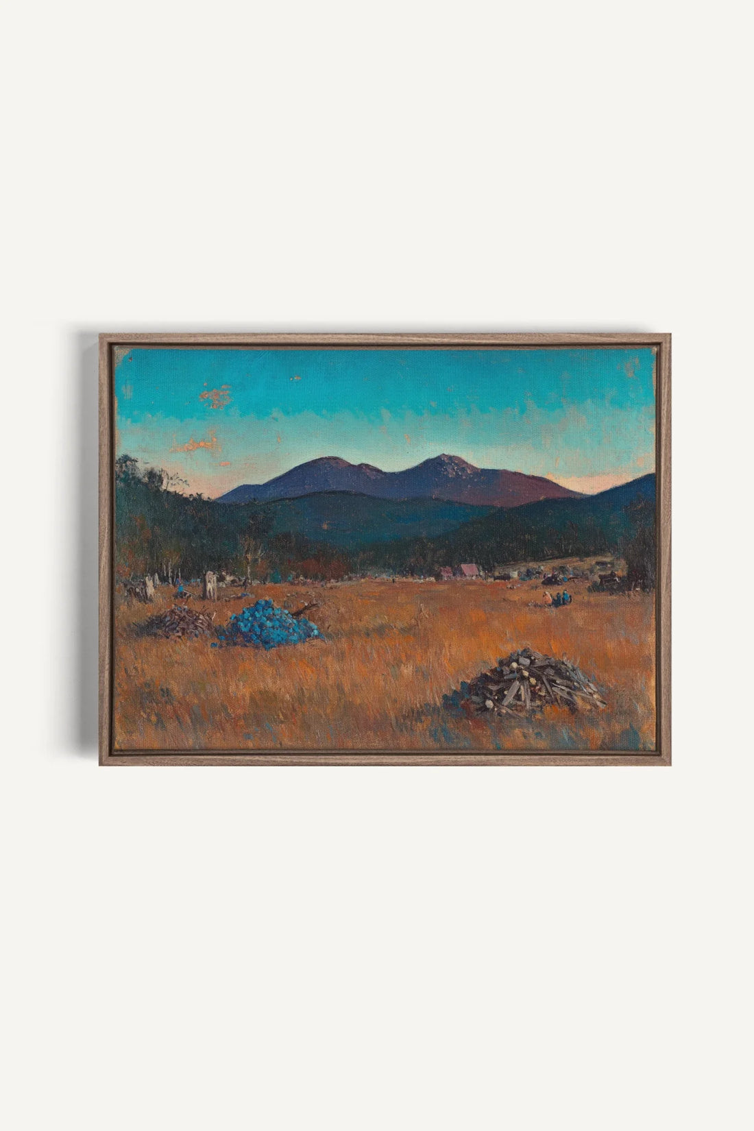 OLEKA CANVAS - EVENING HARVEST, Oeuvre sur toile étirée, encadré Brun Chêne