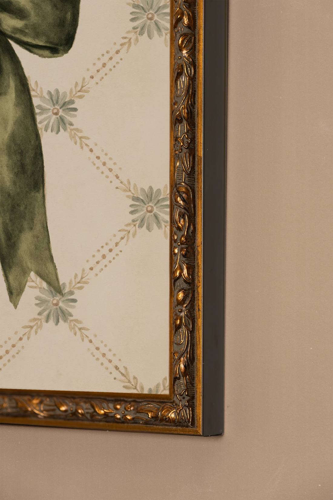 EVERGREEN VELVET, Oeuvre sur toile rigide, encadré Vintage Bronze