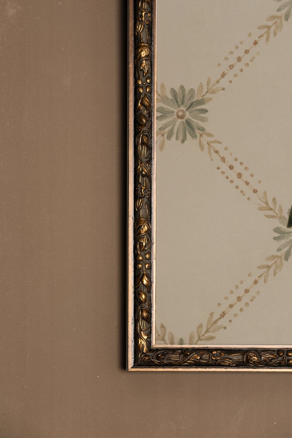 EVERGREEN VELVET, Oeuvre sur toile rigide, encadré Vintage Bronze