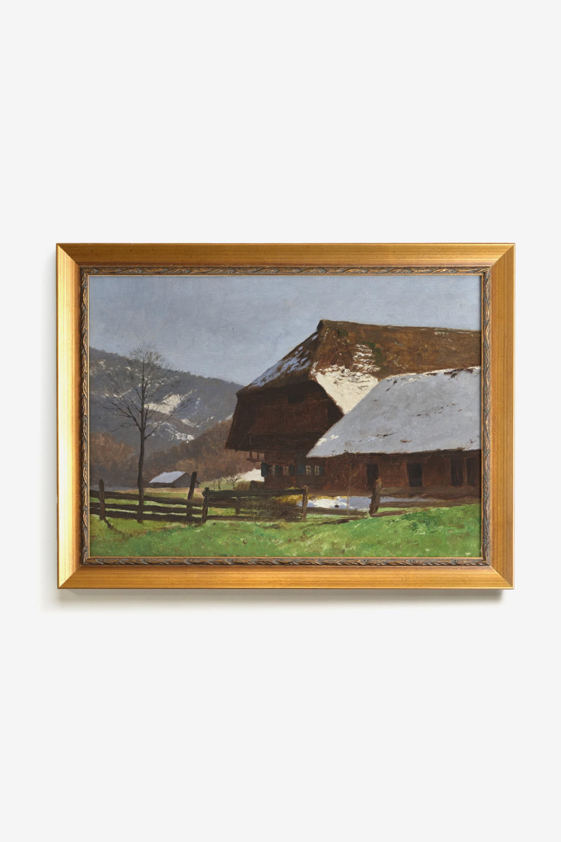 FADING WINTER, Oeuvre sur toile rigide, encadré Vintage Or