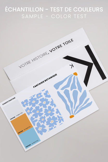 OLEKA CANVAS - FANTAISIE BOTANIQUE, 2 Oeuvres sur toile étirée, encadré Brun Noyer