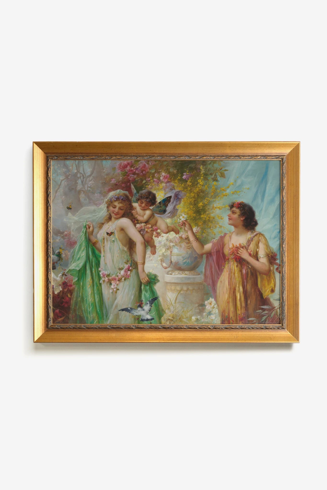 FÉERIE ANTIQUE, Oeuvre sur toile rigide, encadré Vintage Or