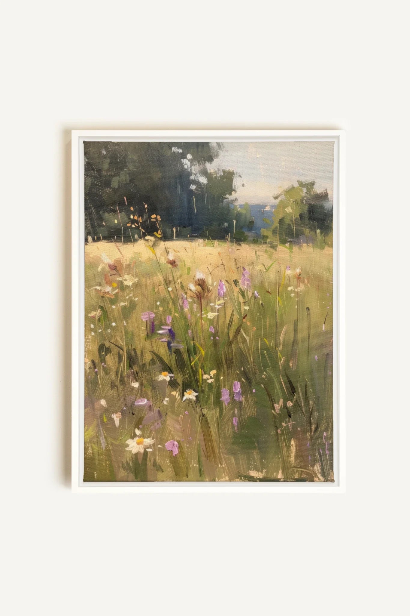 OLEKA CANVAS - FIELDS OF HARMONY, Oeuvre sur toile étirée, encadré Blanc