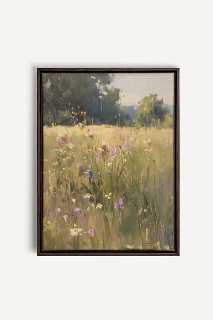 OLEKA CANVAS - FIELDS OF HARMONY, Oeuvre sur toile étirée, encadré Brun Noyer