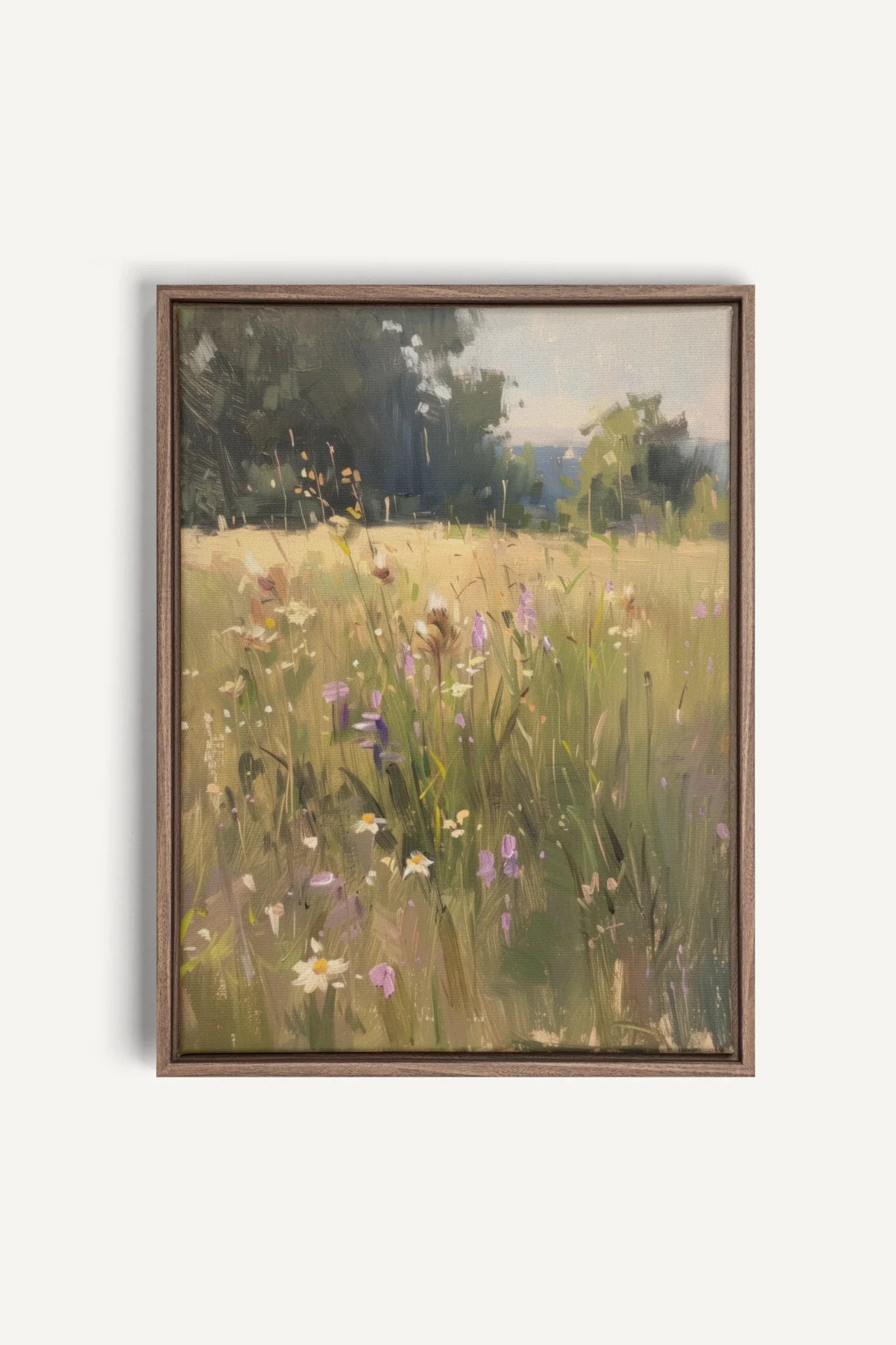 OLEKA CANVAS - FIELDS OF HARMONY, Oeuvre sur toile étirée, encadré Brun Chêne