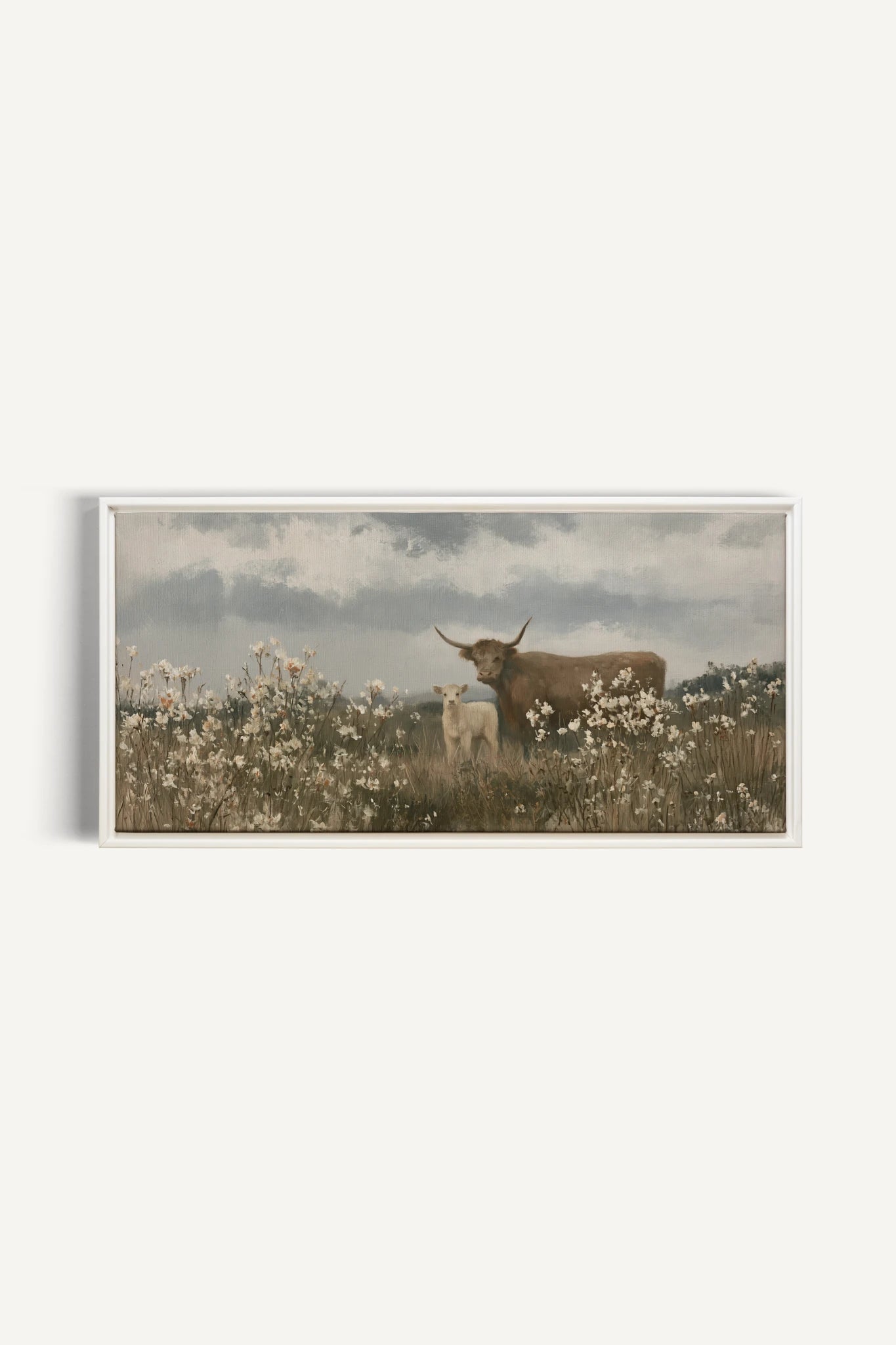 FIRST SPRING, Oeuvre sur toile étirée, encadré Blanc