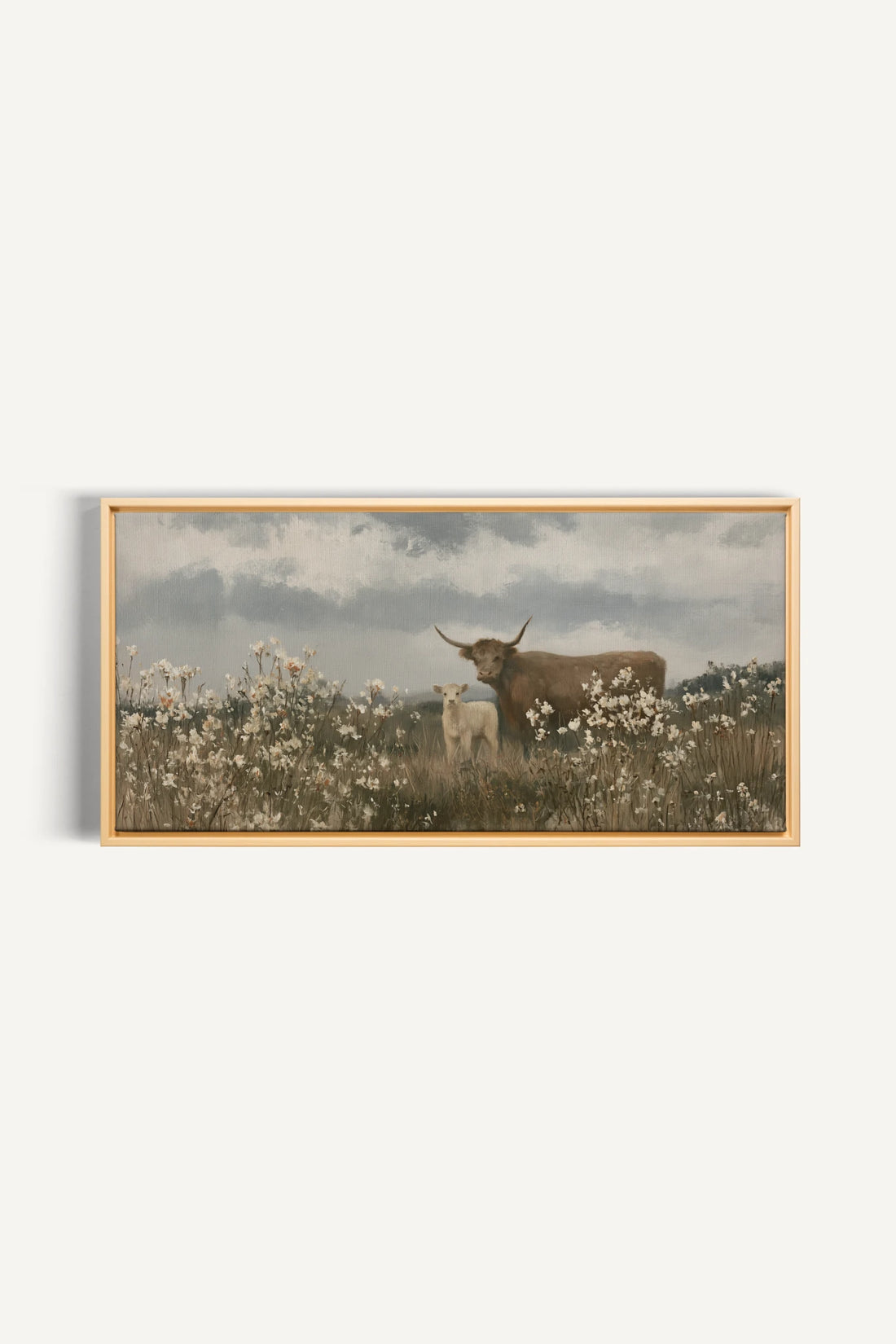 FIRST SPRING, Artwork on stretched canvas, Light Natural frame