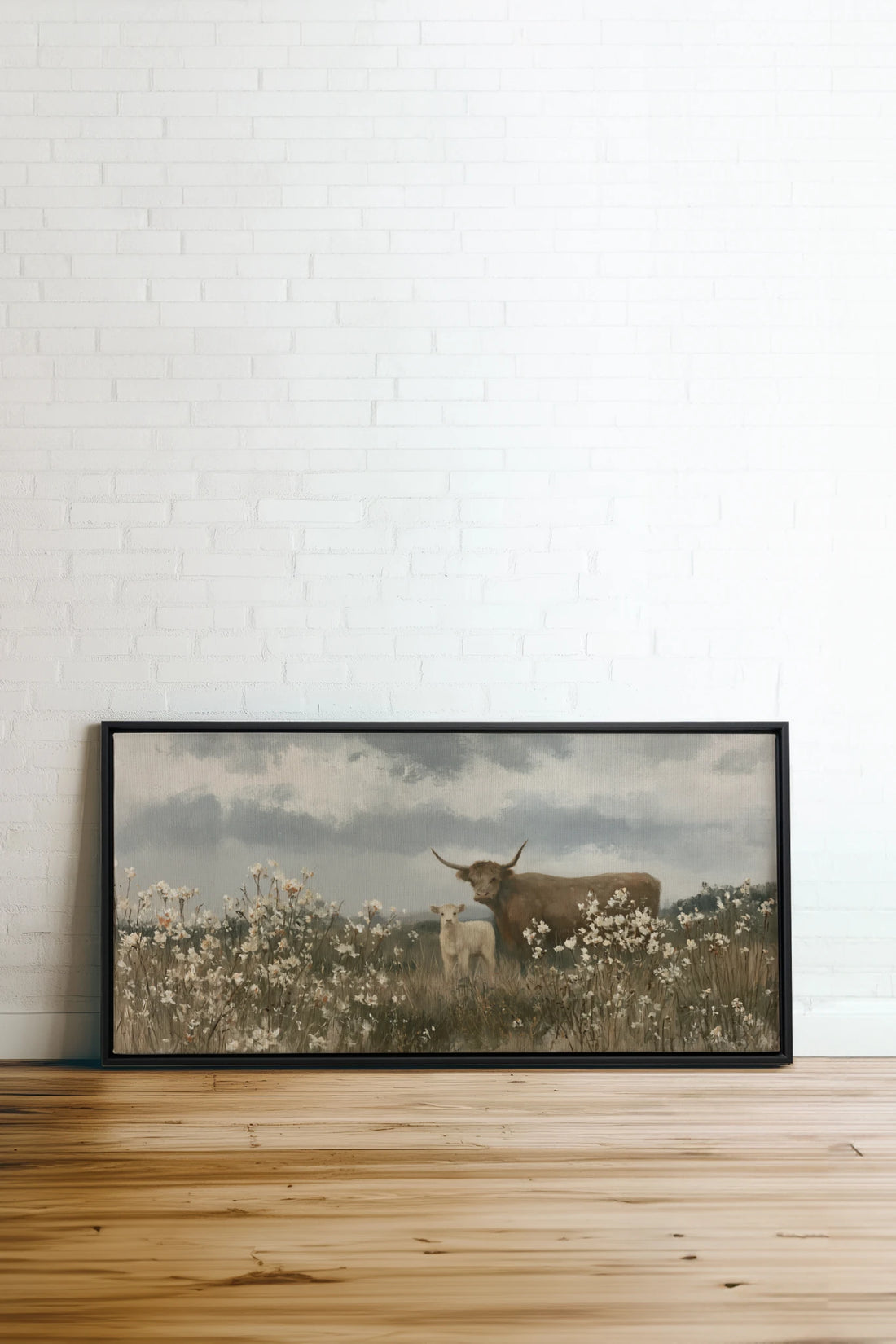 FIRST SPRING, Oeuvre sur toile étirée, encadré Noir