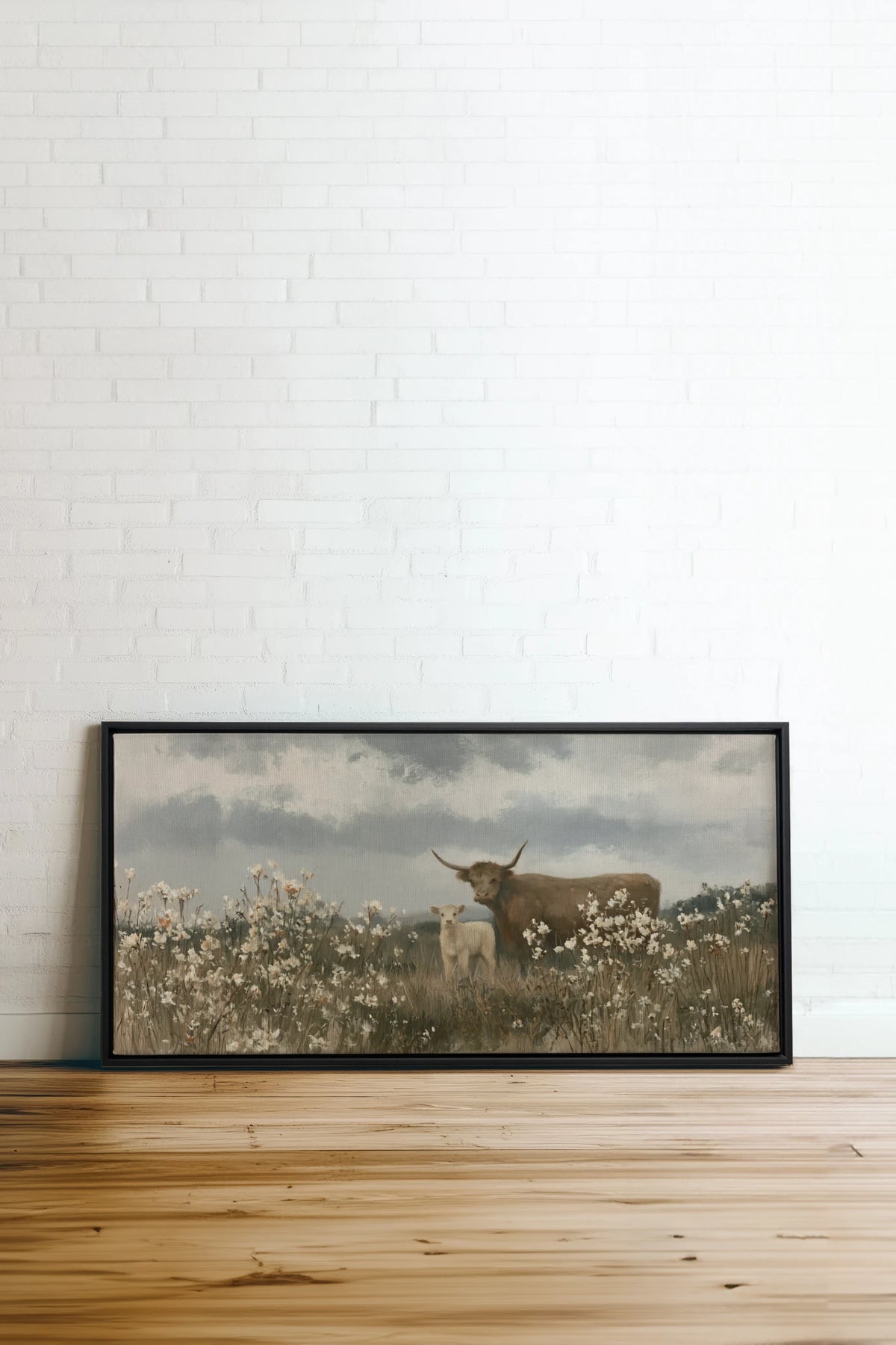 FIRST SPRING, Oeuvre sur toile étirée, encadré Noir