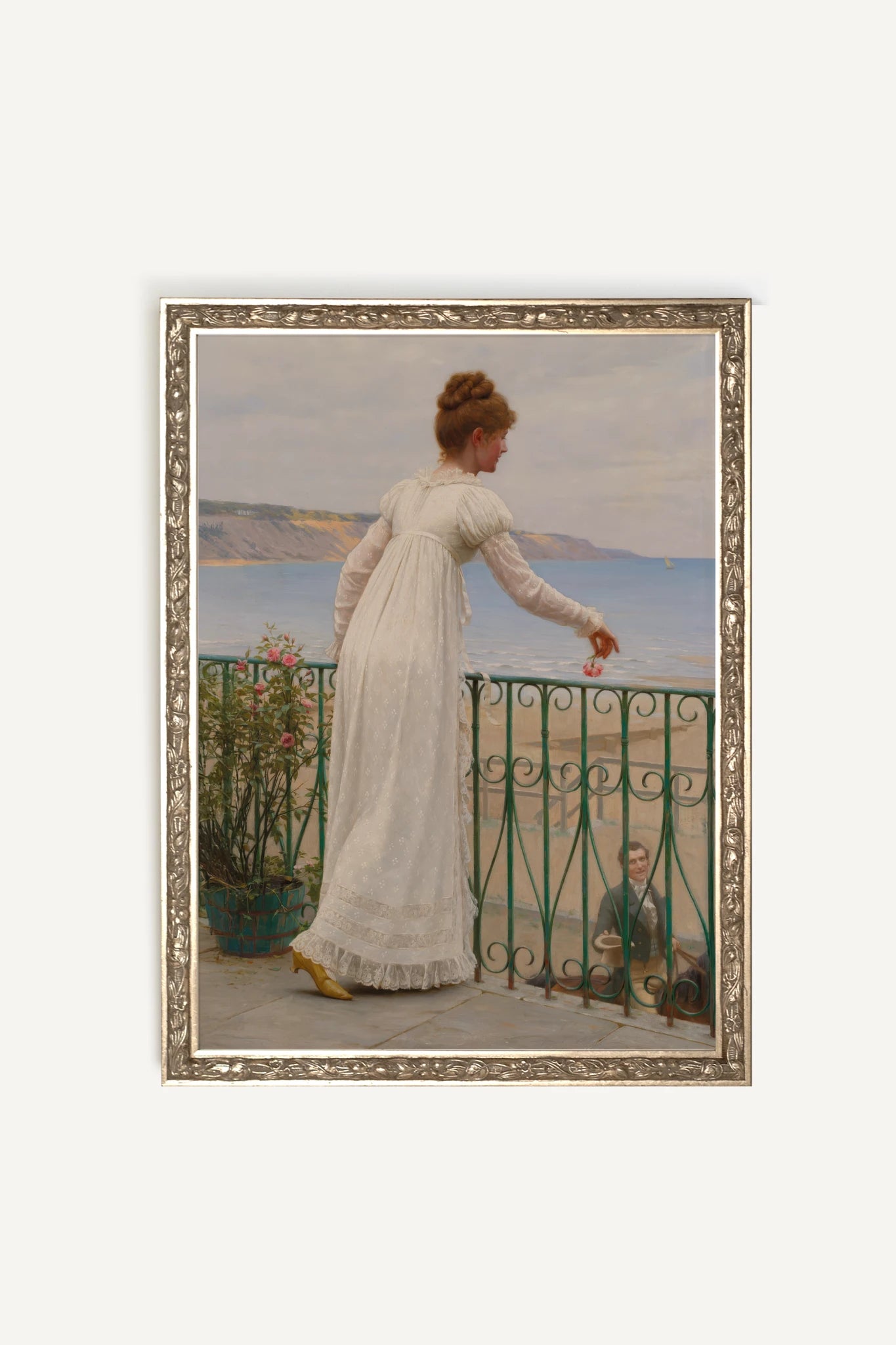 FLEUR DU DESTIN, Oeuvre sur toile rigide, encadré Vintage Argent
