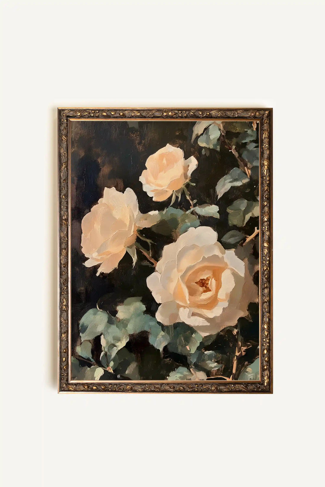 FLEUR DE VELOURS, Artwork on rigid canvas, framed in Vintage Bronze