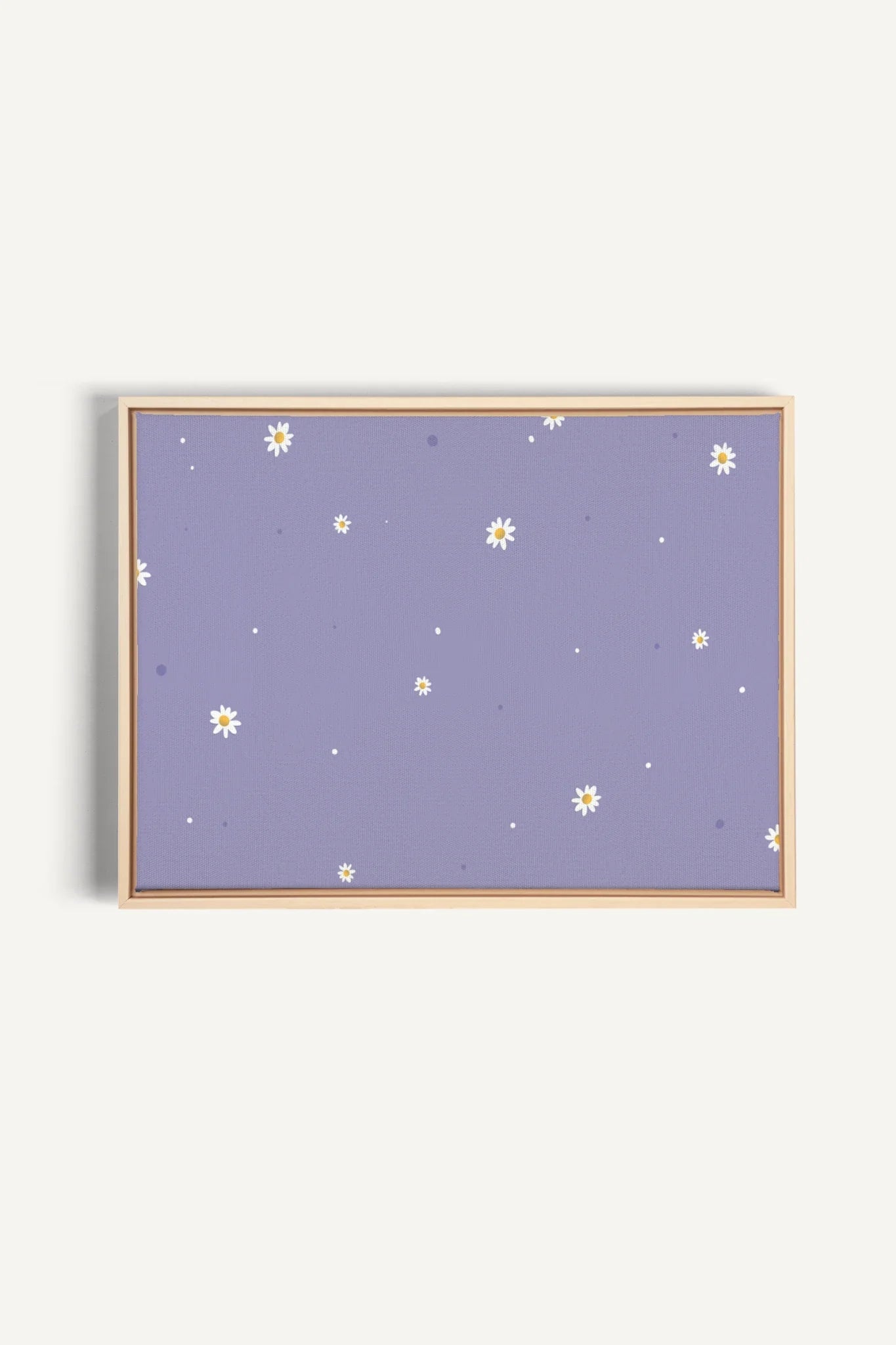 OLEKA CANVAS - FLEURS DE LUNE, Oeuvre sur toile étirée, encadré Naturel Clair