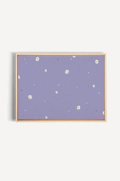OLEKA CANVAS - FLEURS DE LUNE, Oeuvre sur toile étirée, encadré Naturel Clair