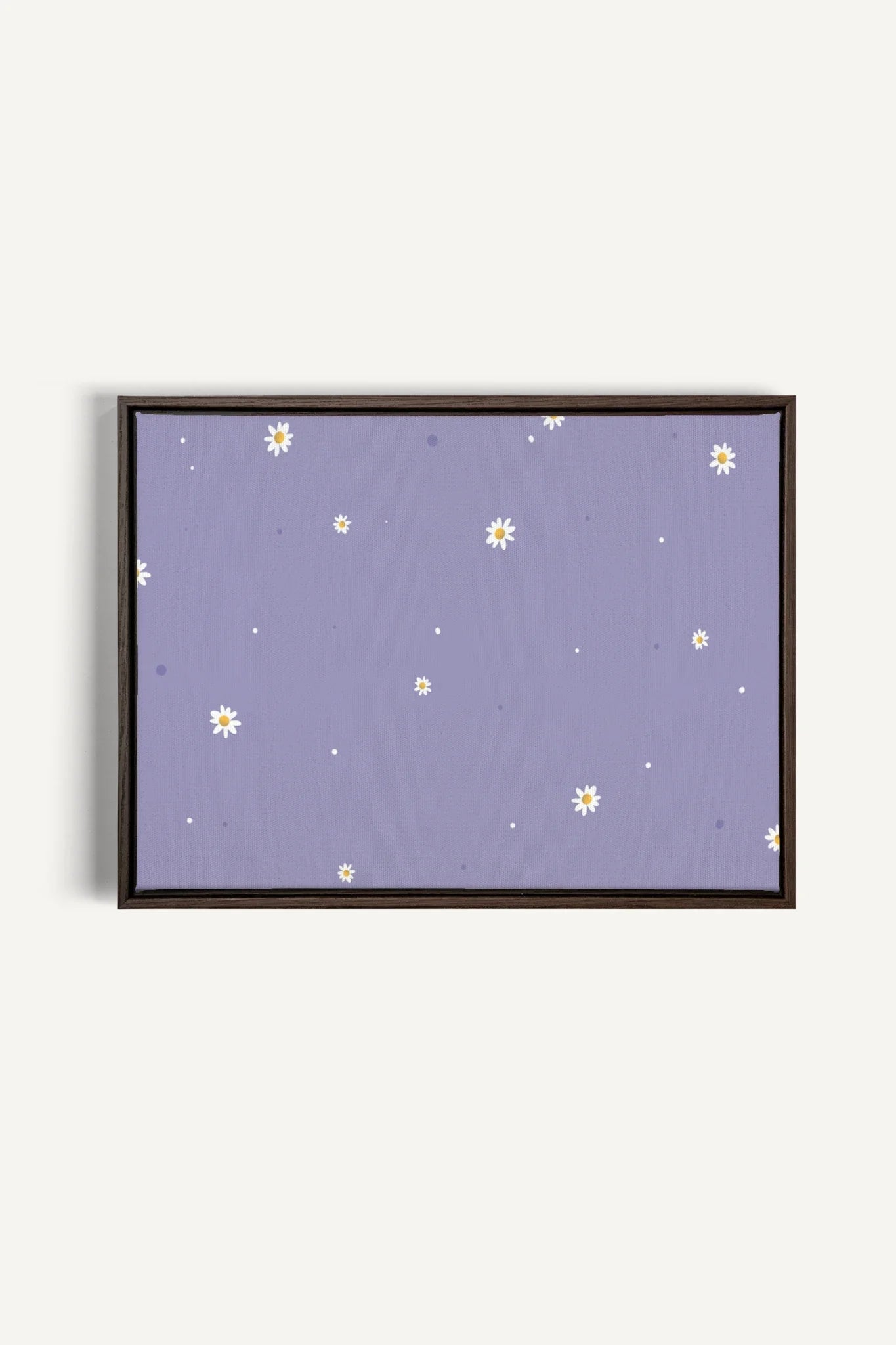 OLEKA CANVAS - FLEURS DE LUNE, Oeuvre sur toile étirée, encadré Brun Noyer