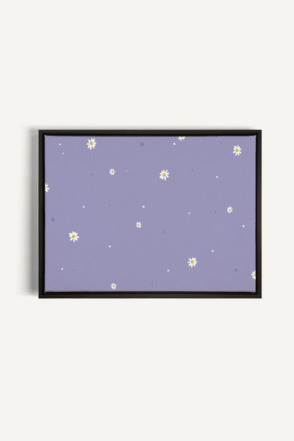 OLEKA CANVAS - FLEURS DE LUNE, Oeuvre sur toile étirée, encadré Noir