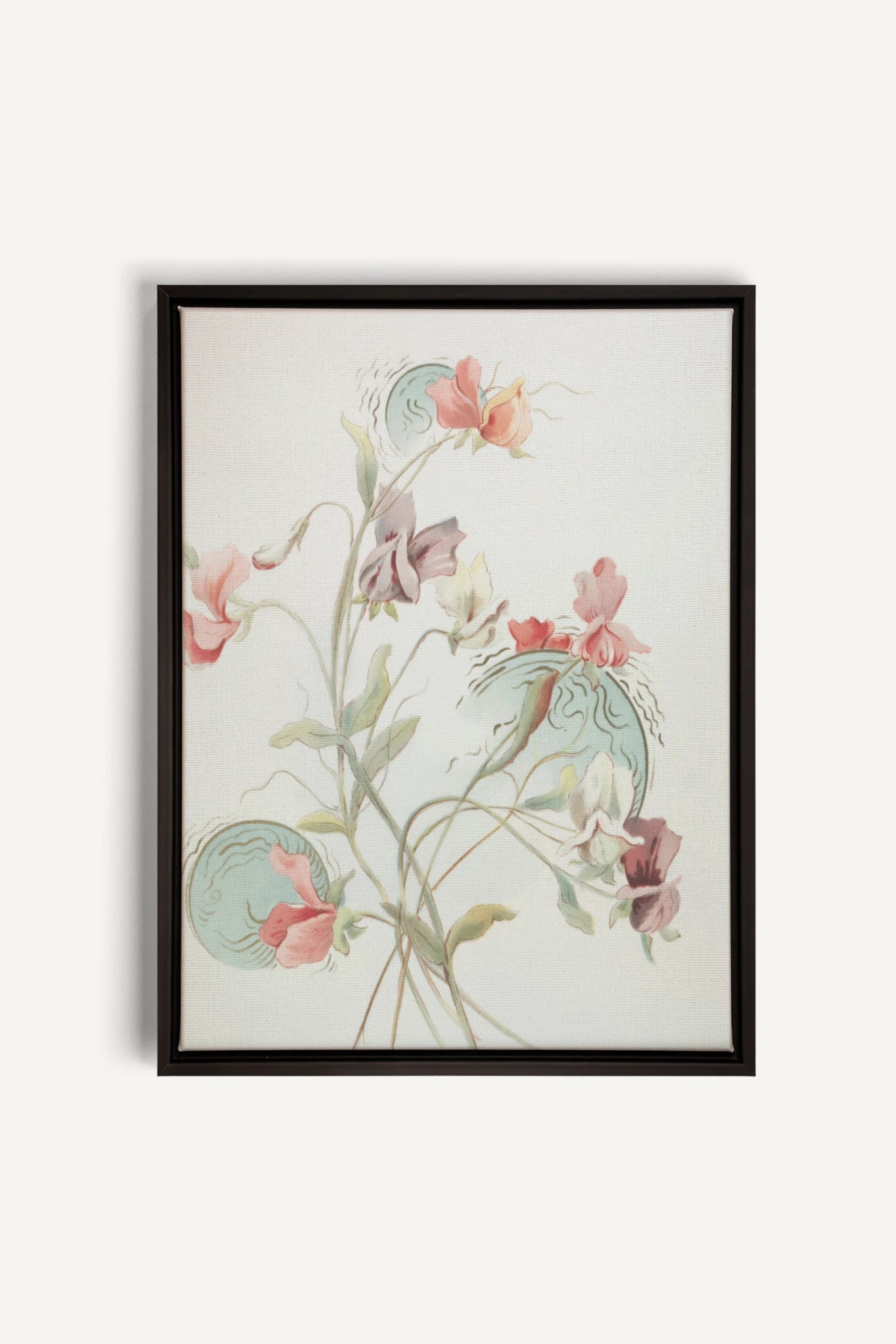 FLEURS DE SILENCE, Work on stretched canvas, framed Black