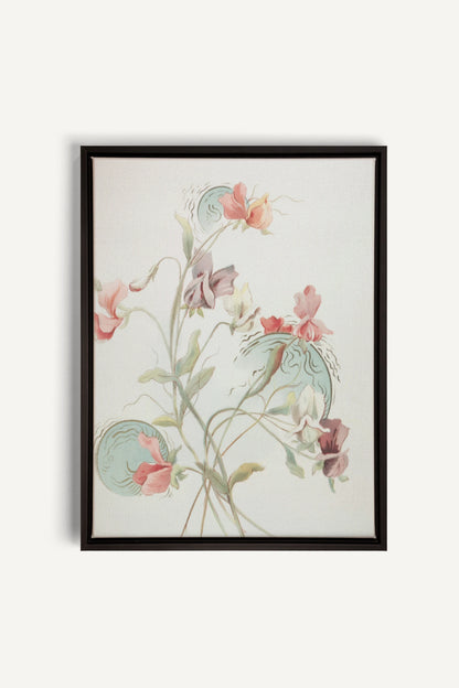 FLEURS DE SILENCE, Work on stretched canvas, framed Black