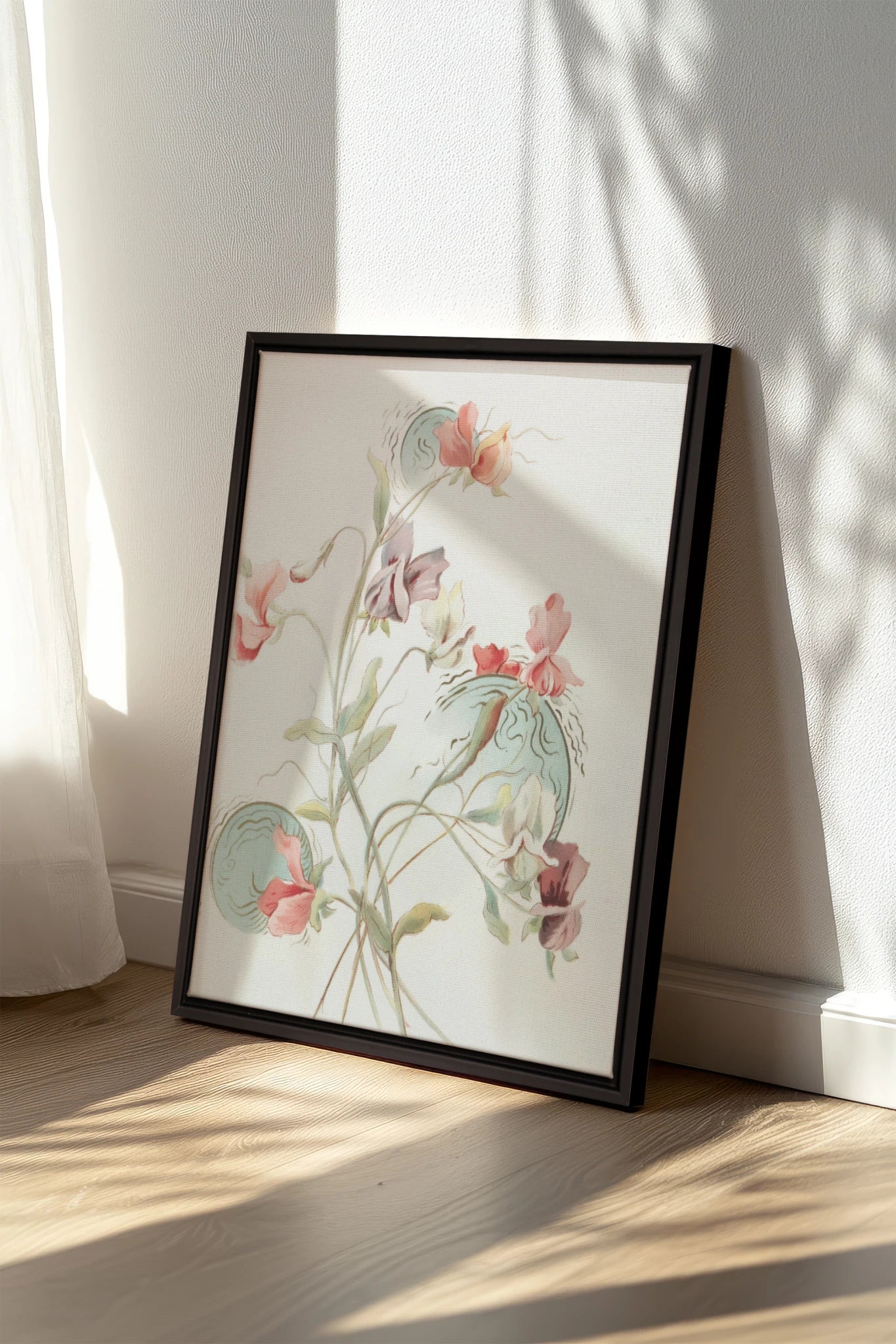 FLEURS DE SILENCE, Work on stretched canvas, framed Black