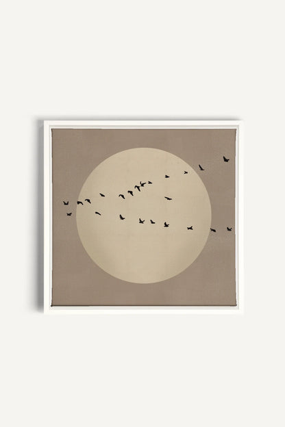 OLEKA CANVAS - FLIGHT OF LIGHT, Oeuvre sur toile étirée, encadré Blanc