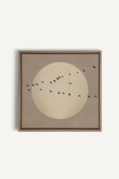 OLEKA CANVAS - FLIGHT OF LIGHT, Oeuvre sur toile étirée, encadré Brun Chêne